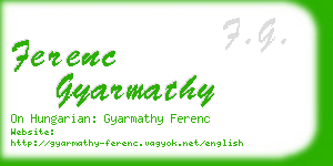 ferenc gyarmathy business card